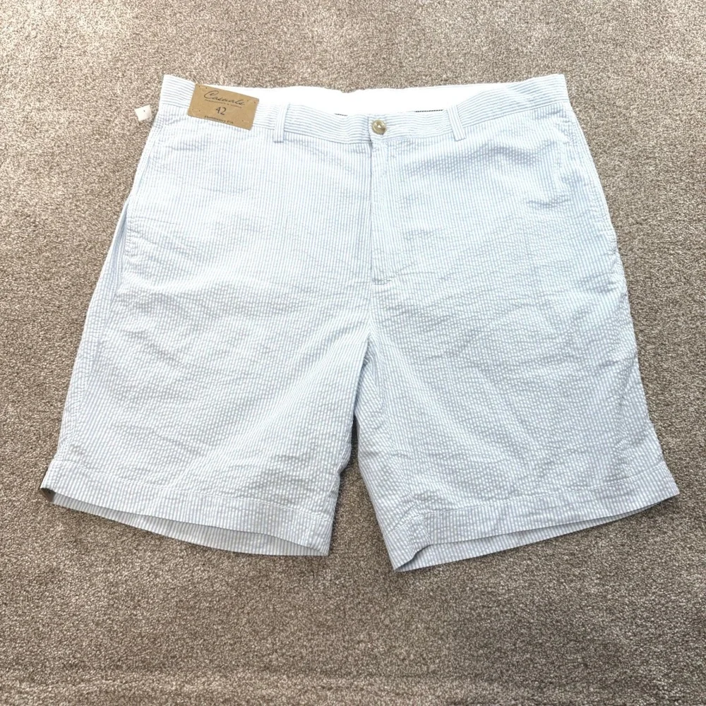 NEW Roundtree & Yorke Casuals Mens 42 Striped Seersucker Relaxed Shorts Casual
